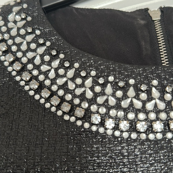 Cynthia Steffe Black Sheath Dress with Embellished Bib Collar - Picture 7 of 7